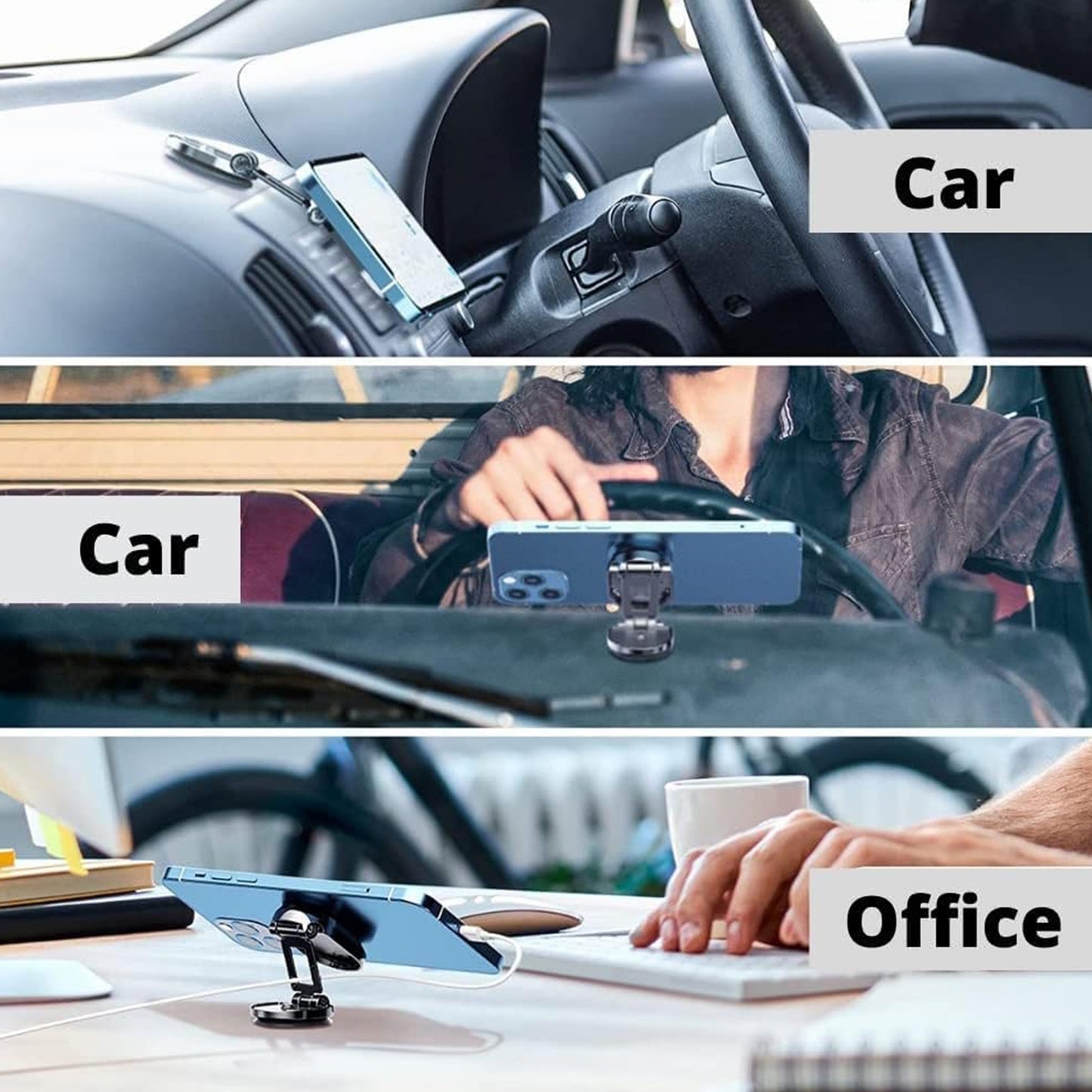 360 Degree Rotating Magnetic Car Phone Holder Metal Folding Car Phone Holder New Alloy Folding Magnetic Car Phone Holder (Pack Of 1)