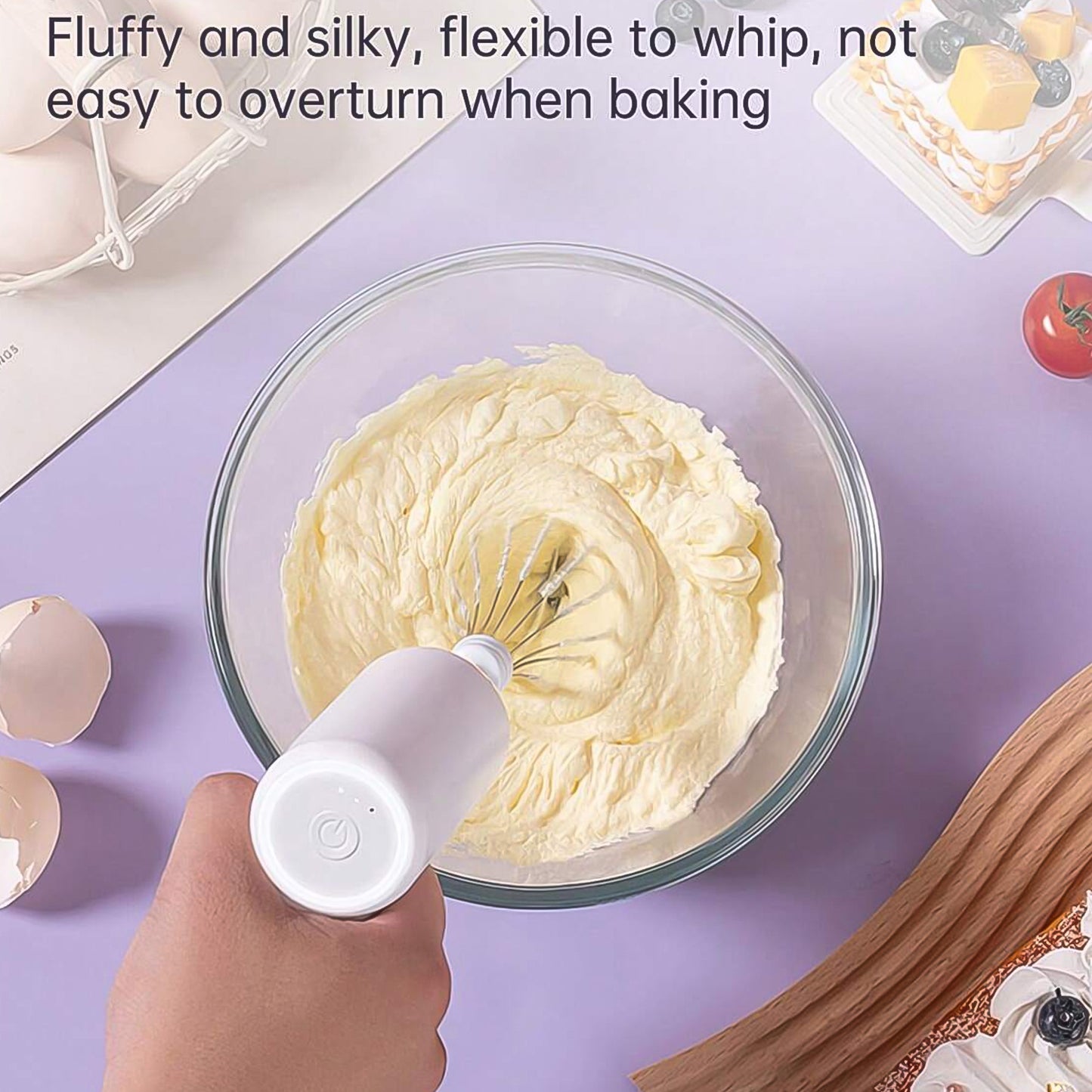 Wireless Hand Mixer Charging Handheld 2pc Portable Whisk Mini High Power Beater Baking Hand Held Mixer Portable Kitchen Blender.