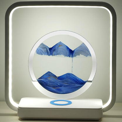 3D Wireless Charging Led Light Usb Quicksand Painting Lamp For Bedroom