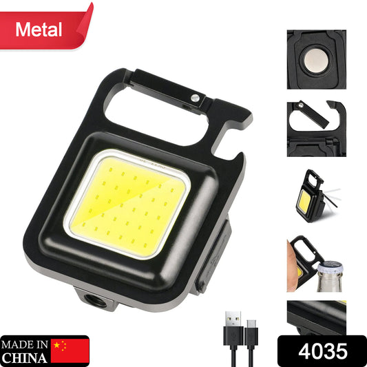 Rechargeable Keychain Mini Flashlight With 4 Light Modesultralight Portable Pocket Light With Folding Bracket Bottle Opener And Magnet Base For Camping Walking