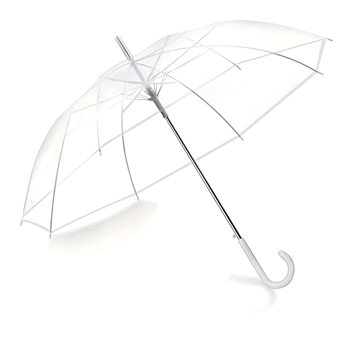 Premium Transparent Dome Umbrella With Curved Handle (1 Pc)
