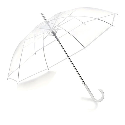 Premium Transparent Dome Umbrella With Curved Handle (1 Pc)